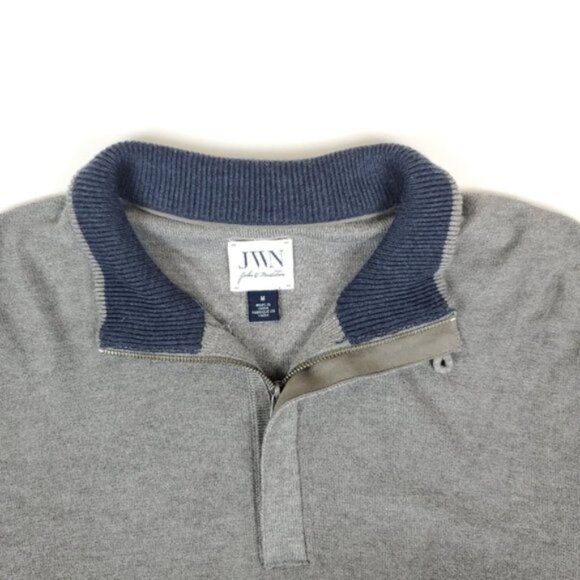 JWN John W Nordstrom grey quarter zip w cashmere - Picture 1 of 8